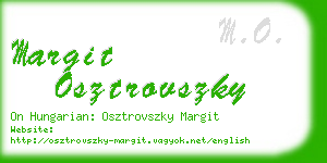 margit osztrovszky business card